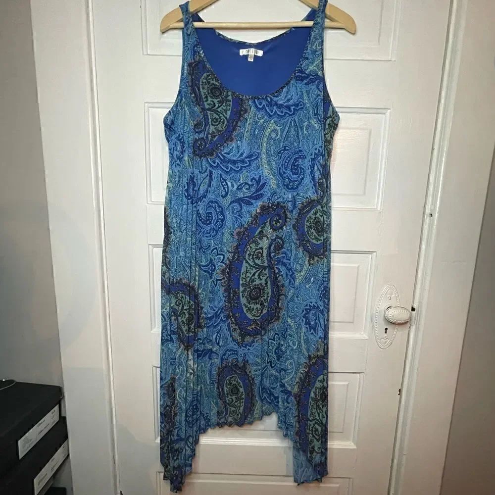 Spense Accordian Style Sleeveless Handkerchief Dress